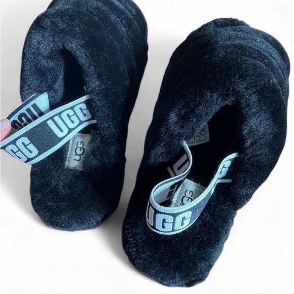 Black Ugg Fluff Yeah Slides - Picture 4 of 4
